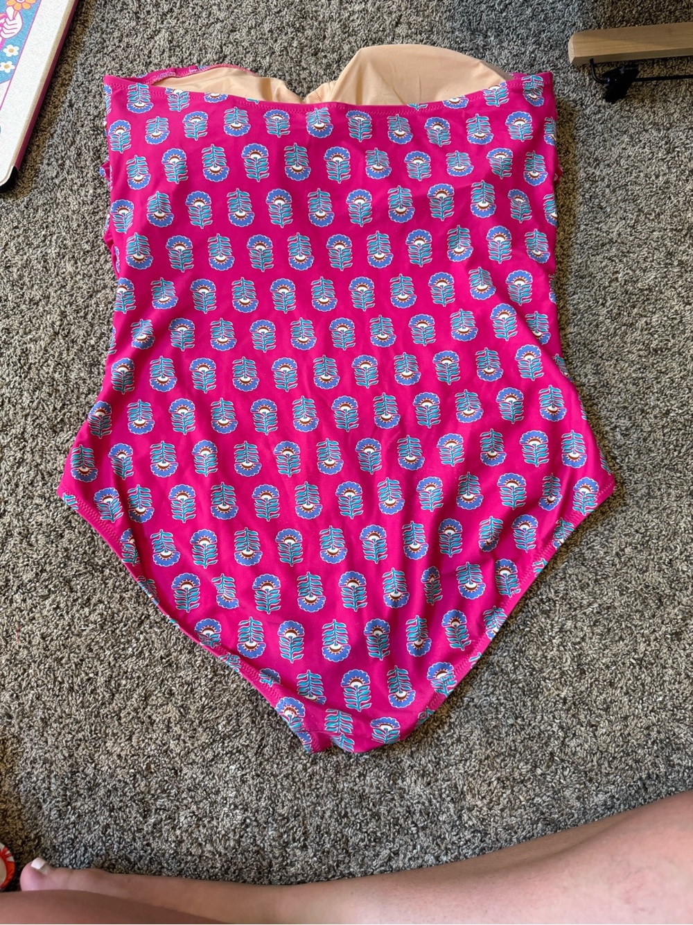 SZ Blockprints x J.Crew Ruched Bandeau One-Piece Swimsuit